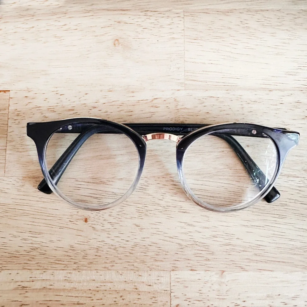 Elton John Prodigy Blue Gradient Eyeglass‎ Frames 49-21-145 Case Cloth Lenses